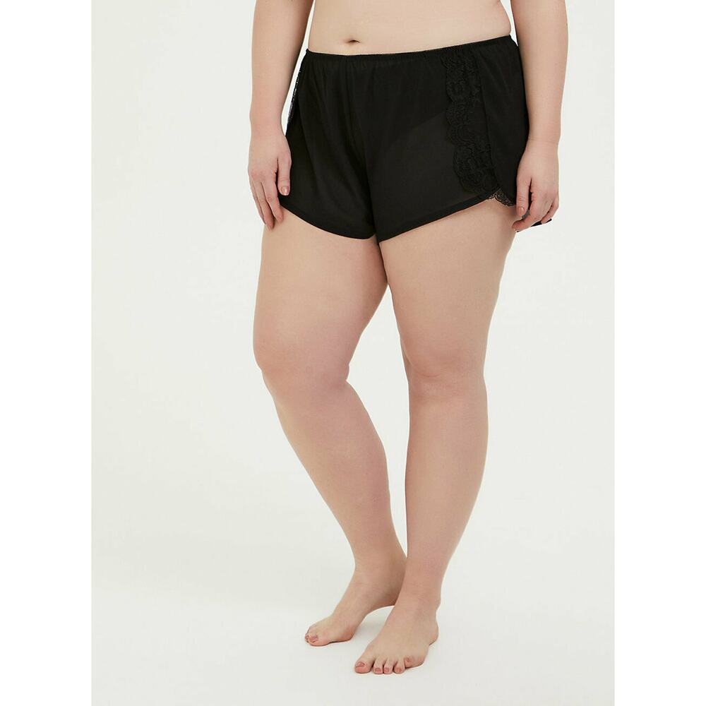 TORRID Black Chiffon & Lace Trim Sleep Shorts